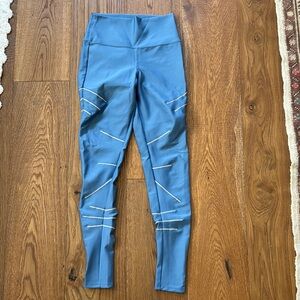 Alo Blue High-Waisted Leggings with Accents